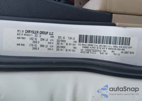 2013 Dodge Durango Citadel z USA, uszkodzony, nr VIN 1C4SDHET2DC637412
